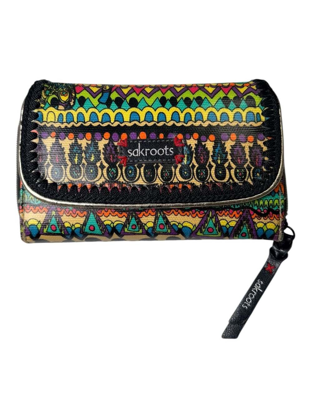 Sakroots Multi-Color Geometric Print Zip-Around Wallet